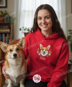 Personalized Custom Cat Hoodie, Embroidered Dog Face Sweatshirt, Custom Pet T shirt, Embroidered Meow Cat Shirt 2