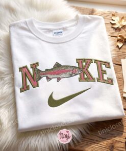 Trout Fish Embroidered Sweatshirt, Animal Embroidered Shirt, The Ultimate Gift for Bass Fishing Enthusiasts (2)