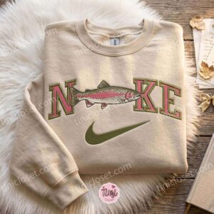 Trout Fish Embroidered Sweatshirt, Animal Embroidered Shirt, The Ultimate Gift for Bass Fishing Enthusiasts (4) Trout Fish Embroidered Sweatshirt, Animal Embroidered Shirt, The Ultimate Gift for Bass Fishing Enthusiasts (4)