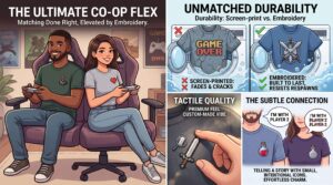 Why Embroidered Couple Gaming Shirts Are the Ultimate Co Op Flex