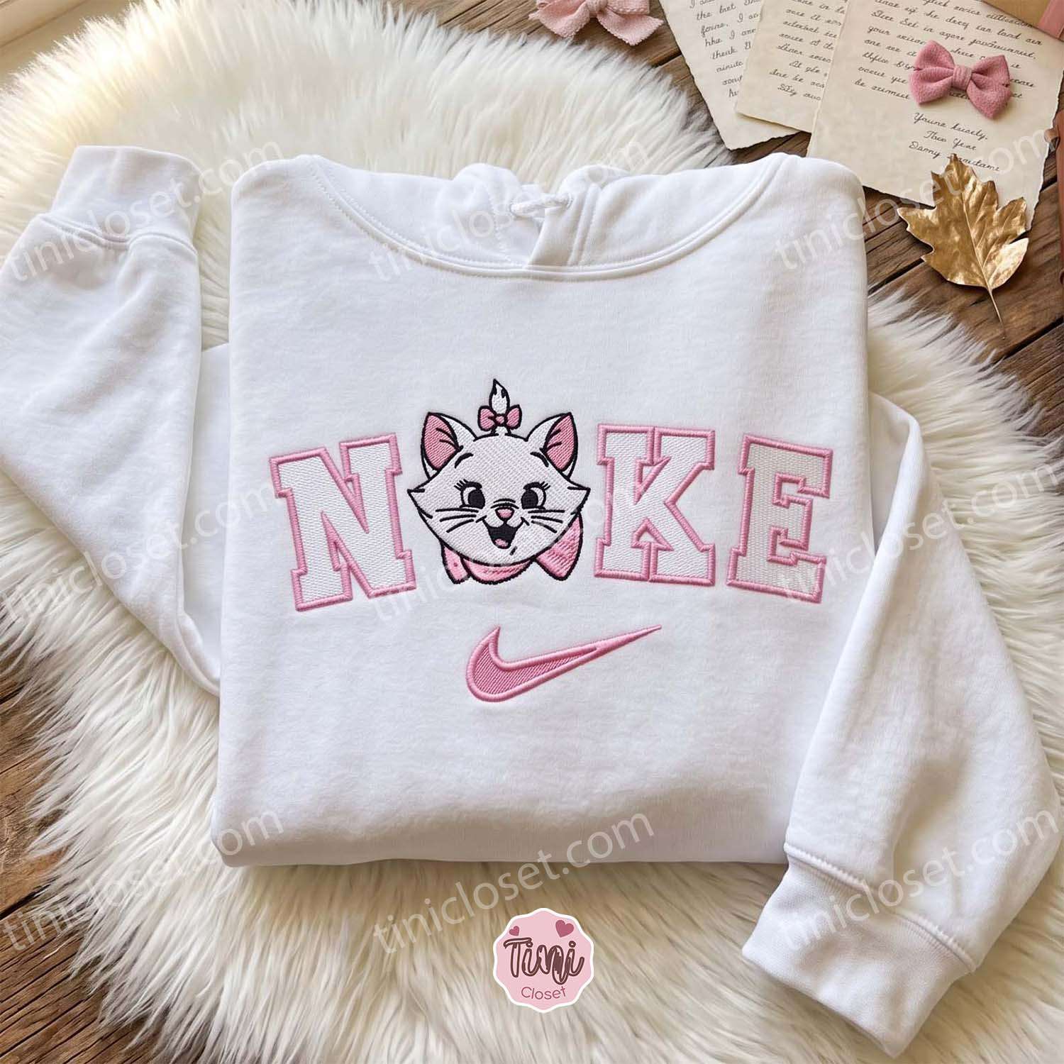 Happy Marie Cat Embroidered Hoodie, The Aristocats Cartoon Embroidered T-shirt, Best Gift for Girlfriend Happy Marie Cat Embroidered Hoodie, The Aristocats Cartoon Embroidered T-shirt, Best Gift for Girlfriend