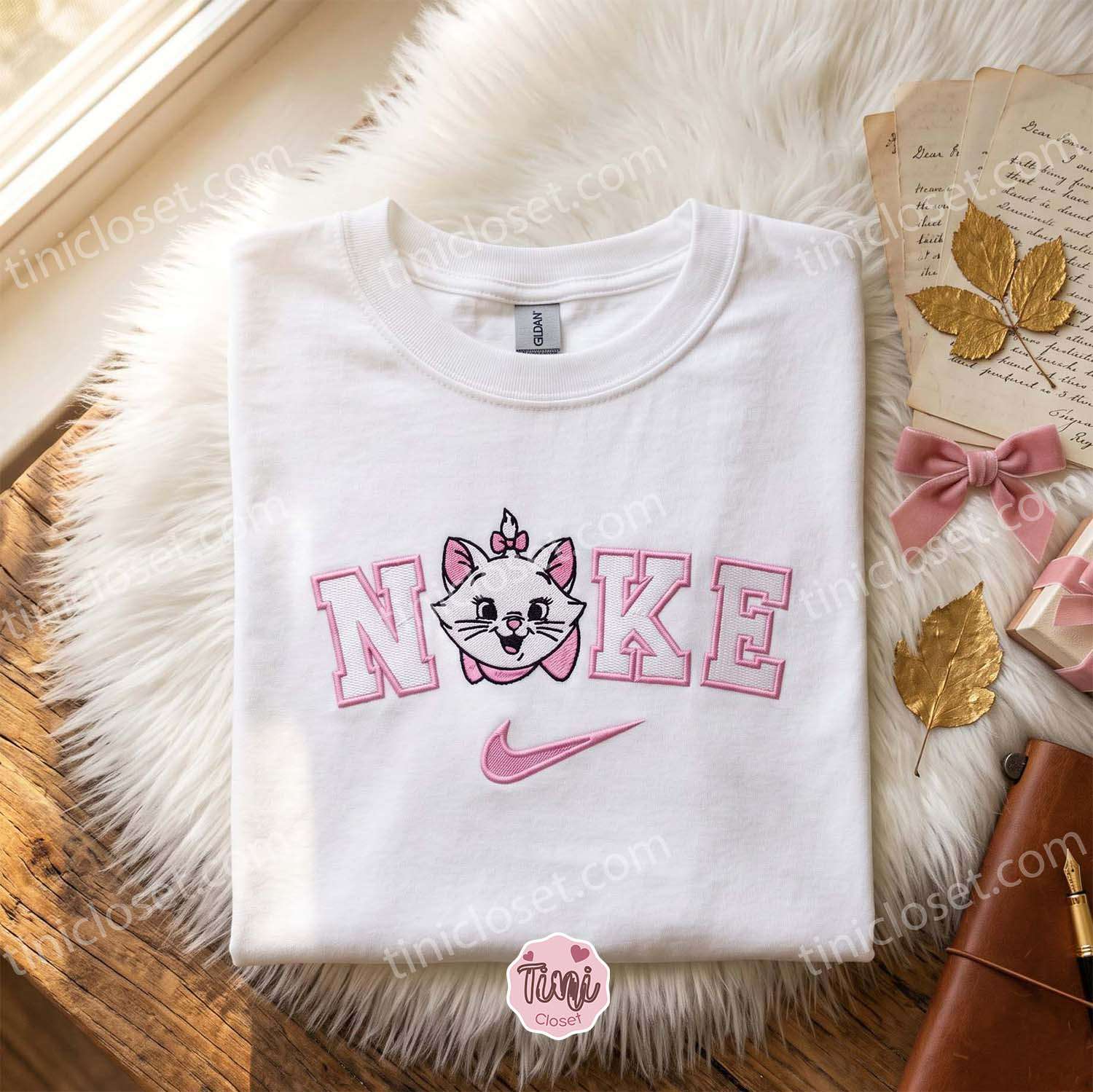 Happy Marie Cat Embroidered Hoodie, The Aristocats Cartoon Embroidered T-shirt, Best Gift for Girlfriend Happy Marie Cat Embroidered Hoodie, The Aristocats Cartoon Embroidered T-shirt, Best Gift for Girlfriend