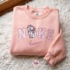 Cozy Pink Marie The Aristocats Embroidered Sweatshirt, Cat Lover Hoodie, Long Distance Relationship Gifts