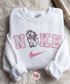 Cozy Pink Marie The Aristocats Embroidered Sweatshirt, Cat Lover Hoodie, Long Distance Relationship Gifts 1 Cozy Pink Marie The Aristocats Embroidered Sweatshirt, Cat Lover Hoodie, Long Distance Relationship Gifts (2)