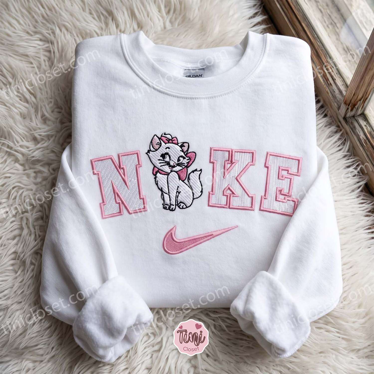 Cozy Pink Marie The Aristocats Embroidered Sweatshirt, Cat Lover Hoodie, Long Distance Relationship Gifts Cozy Pink Marie The Aristocats Embroidered Sweatshirt, Cat Lover Hoodie, Long Distance Relationship Gifts