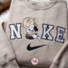 Snoopy Best Friends Hugging Embroidered Crewneck, Miss You Gift For Him Her, Custom Long Sleeve Sweatshirt