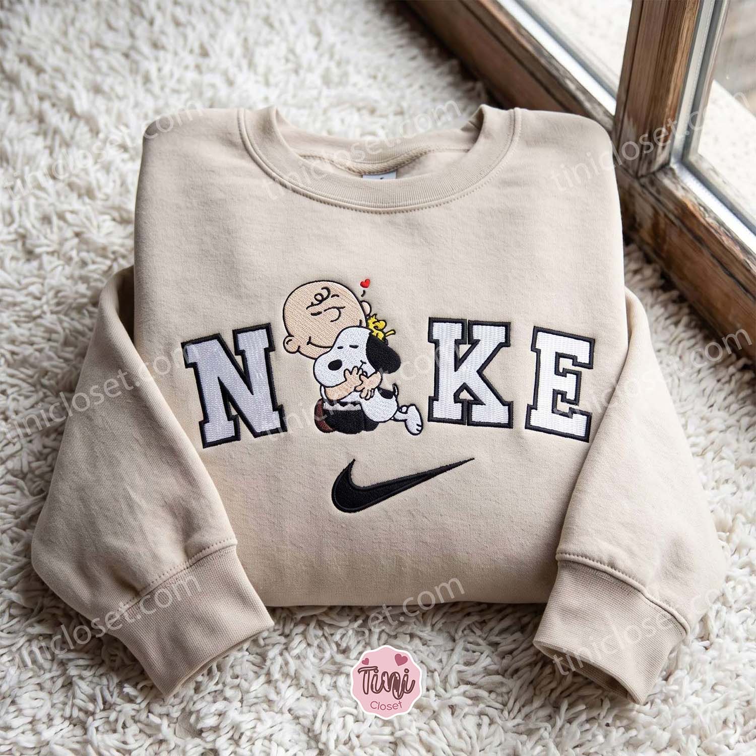 Snoopy Best Friends Hugging Embroidered Crewneck, Miss You Gift For Him Her, Custom Long Sleeve Sweatshirt Snoopy Best Friends Hugging Embroidered Crewneck, Miss You Gift For Him Her, Custom Long Sleeve Sweatshirt