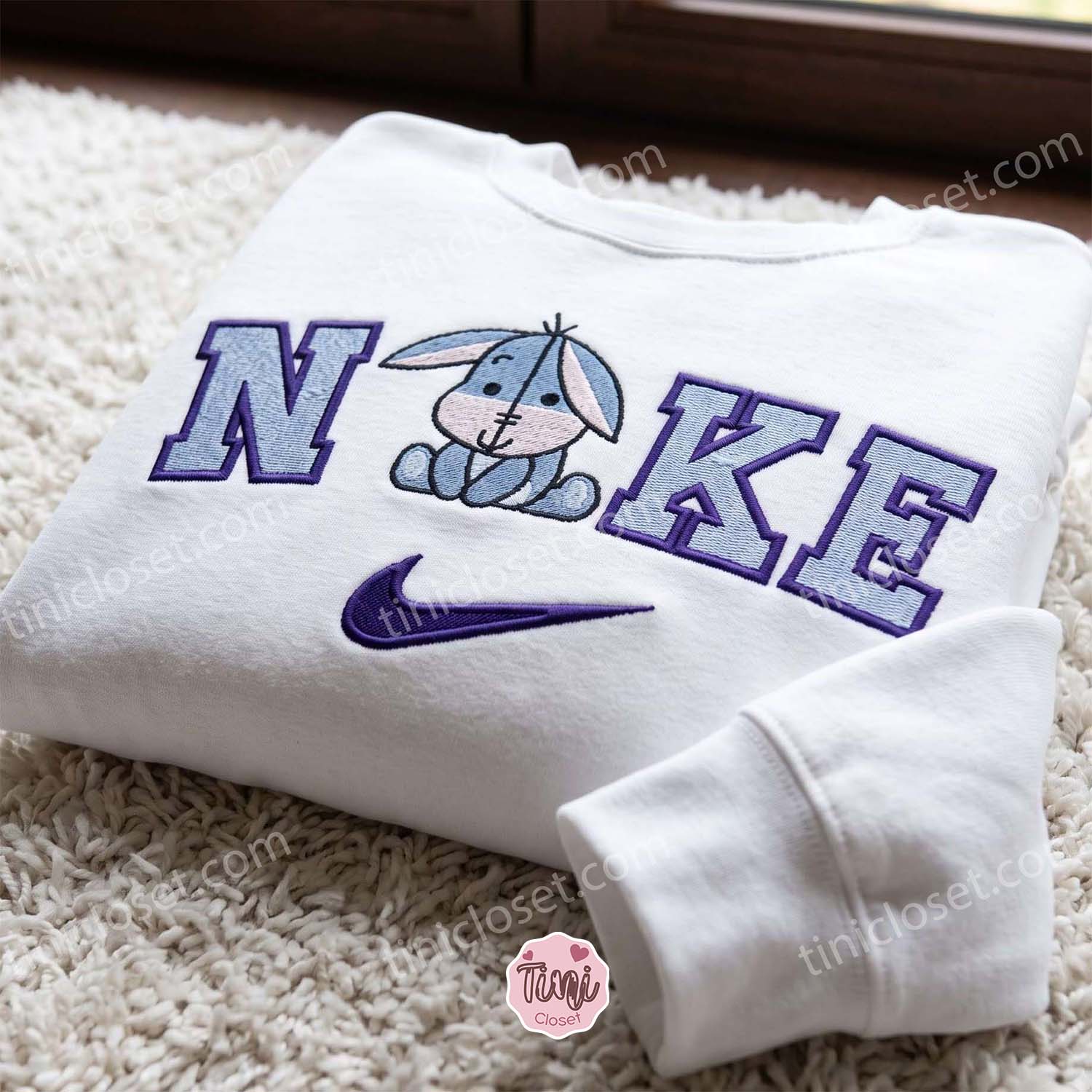 Cute Cartoon Eeyore Donkey Embroidered Sweatshirt, Disney Embroidered Hoodie, Cozy Gifts For Girlfriend Cute Cartoon Eeyore Donkey Embroidered Sweatshirt, Disney Embroidered Hoodie, Cozy Gifts For Girlfriend