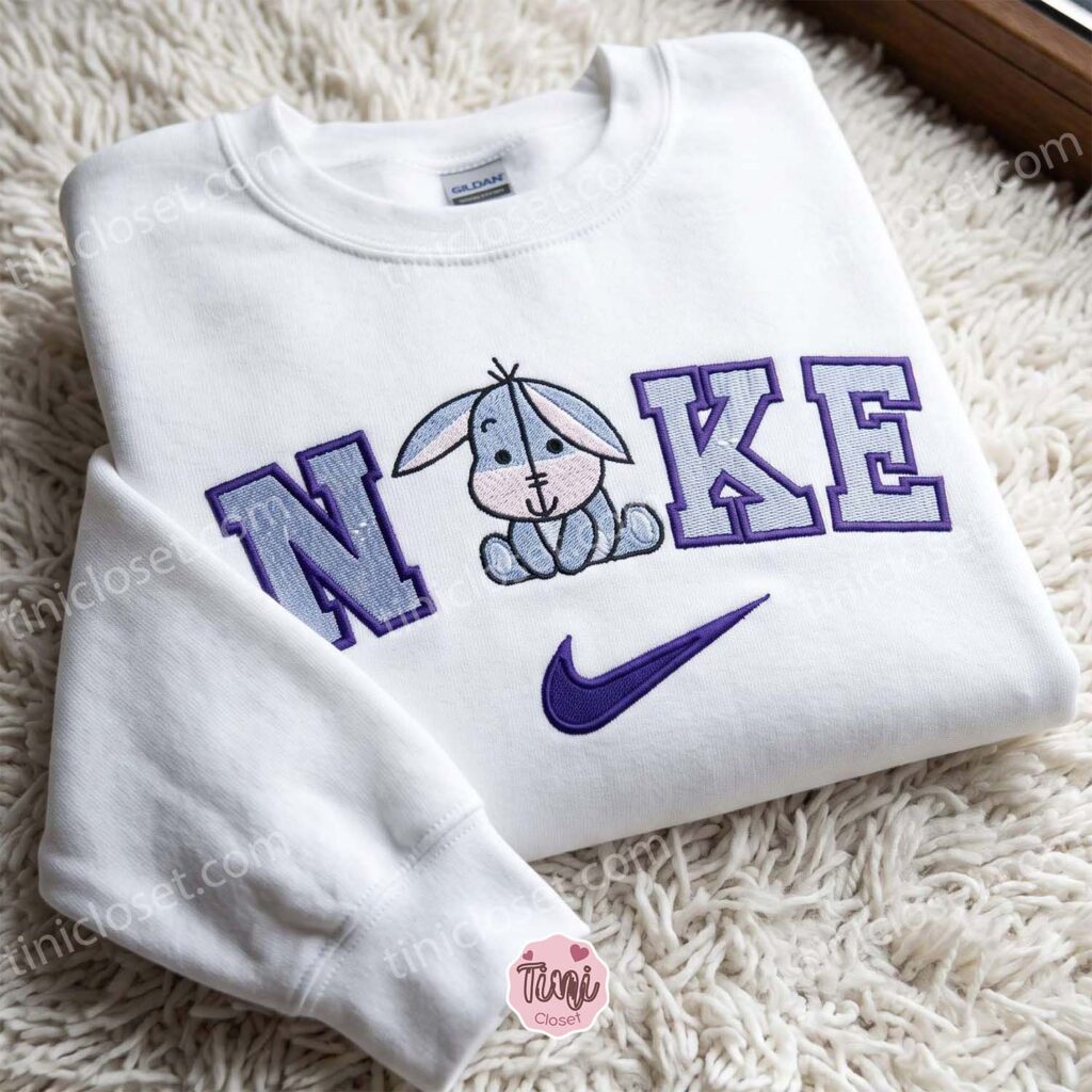 Cute Cartoon Eeyore Donkey Embroidered Sweatshirt, Disney Embroidered Hoodie, Cozy Gifts For Girlfriend