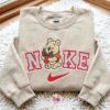 Winnie-the-Pooh Holding Strawberries Embroidered Hoodie, Disney Embroidered Sweatshirt, Bestie Matching Shirts