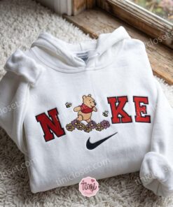 Custom Winnie the Pooh Floral Sweatshirt, Daisy Bee Embroidered Hoodie, Romantic Gift For Her, Cozy Apparel (2)