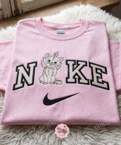 Cute Marie Cat Embroidered T shirt, Disney's The Aristocats Embroidered Hoodie, Cozy Gifts For Girlfriend (1)