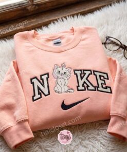 Cute Marie Cat Embroidered T-shirt, Disney's The Aristocats Embroidered Hoodie, Cozy Gifts For Girlfriend 2 Cute Marie Cat Embroidered T shirt, Disney's The Aristocats Embroidered Hoodie, Cozy Gifts For Girlfriend (3)