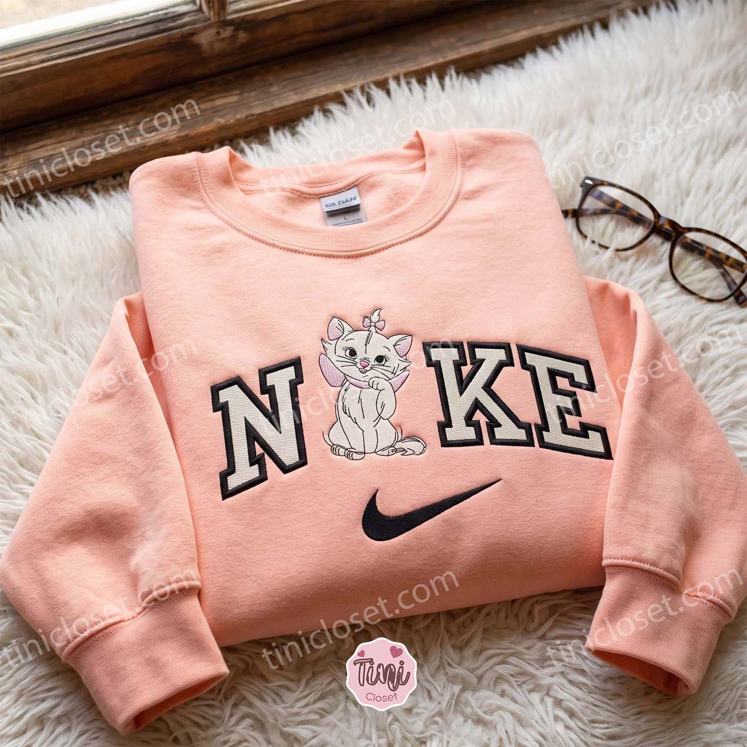 Cute Marie Cat Embroidered T-shirt, Disney’s The Aristocats Embroidered Hoodie, Cozy Gifts For Girlfriend Cute Marie Cat Embroidered T-shirt, Disney’s The Aristocats Embroidered Hoodie, Cozy Gifts For Girlfriend