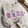 Disney Cute Daisy Duck Embroidered Sweatshirt, Oversized Hoodie For Girlfriend, Cozy Gifts For Girlfriend