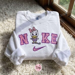 Disney Cute Daisy Duck Embroidered Sweatshirt, Oversized Hoodie For Girlfriend, Cozy Gifts For Girlfriend (2)