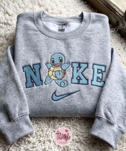 Squirtle Embroidered Sweatshirt, Pokemon Embroidered Hoodie, Unique Gifts for Family (2) 0