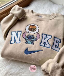 Hungry Stitch Embroidered Sweatshirt, Cute Cartoon Embroidered Hoodie, Disney Embroidered T shirt (2)