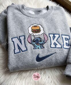 Hungry Stitch Embroidered Sweatshirt, Cute Cartoon Embroidered Hoodie, Disney Embroidered T shirt (3)