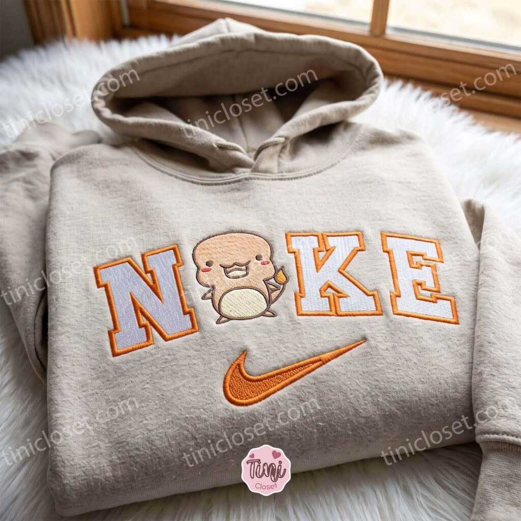Charmander Pokemon Embroidered T-shirt, Anime Fire Lizard Embroidered Crewneck, Matching Hoodies & Sweatshirts for Couples Charmander Pokemon Embroidered T-shirt, Anime Fire Lizard Embroidered Crewneck, Matching Hoodies & Sweatshirts for Couples