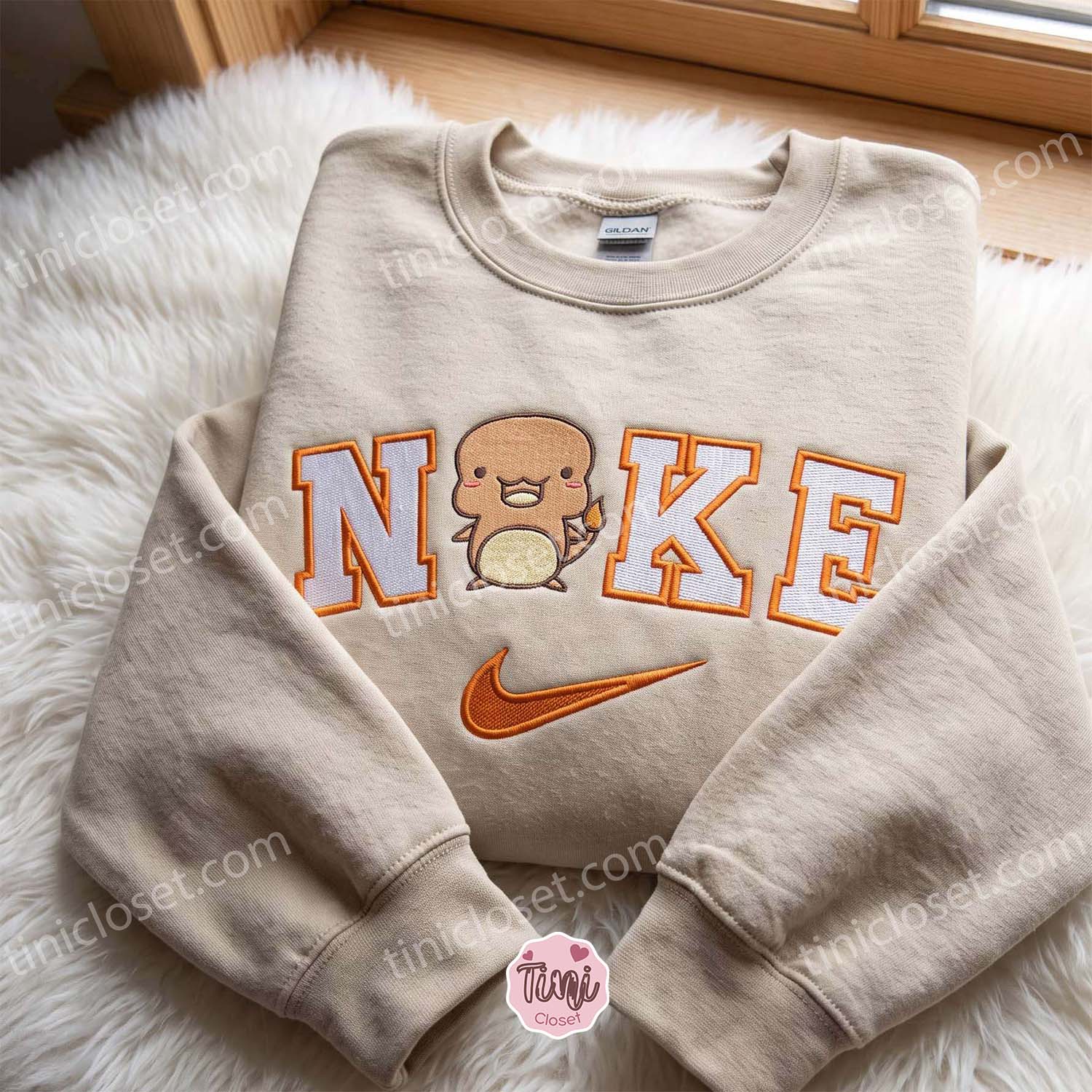 Charmander Pokemon Embroidered T-shirt, Anime Fire Lizard Embroidered Crewneck, Matching Hoodies & Sweatshirts for Couples Charmander Pokemon Embroidered T-shirt, Anime Fire Lizard Embroidered Crewneck, Matching Hoodies & Sweatshirts for Couples