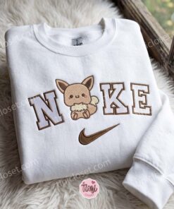 Cute Eevee Pokemon Embroidered Hoodie, Custom Anime Character Embroidered Sweatshirt, Bestie Matching Shirts 1 Cute Eevee Pokemon Embroidered Hoodie, Custom Anime Character Embroidered Sweatshirt, Bestie Matching Shirts (1)