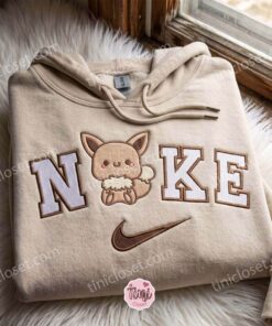 Cute Eevee Pokemon Embroidered Hoodie, Custom Anime Character Embroidered Sweatshirt, Bestie Matching Shirts 2 Cute Eevee Pokemon Embroidered Hoodie, Custom Anime Character Embroidered Sweatshirt, Bestie Matching Shirts (3)