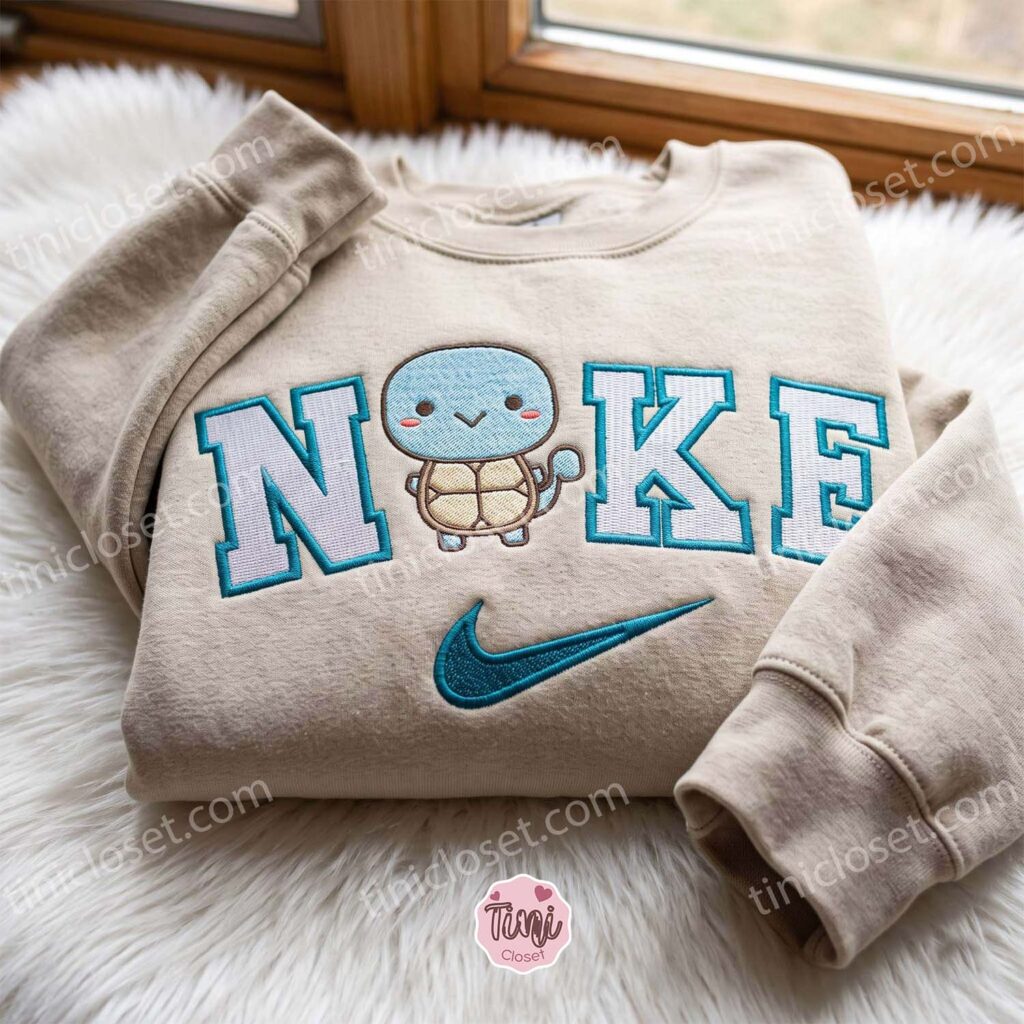 Squirtle Embroidered Sweatshirt, Pokemon Anime Embroidered Hoodie, Cute Valentine Crewneck, Galentine Gift Ideas Squirtle Embroidered Sweatshirt, Pokemon Anime Embroidered Hoodie, Cute Valentine Crewneck, Galentine Gift Ideas
