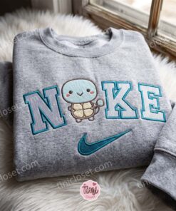 Squirtle Embroidered Sweatshirt, Pokemon Anime Embroidered Hoodie, Cute Valentine Crewneck, Galentine Gift Ideas (2)