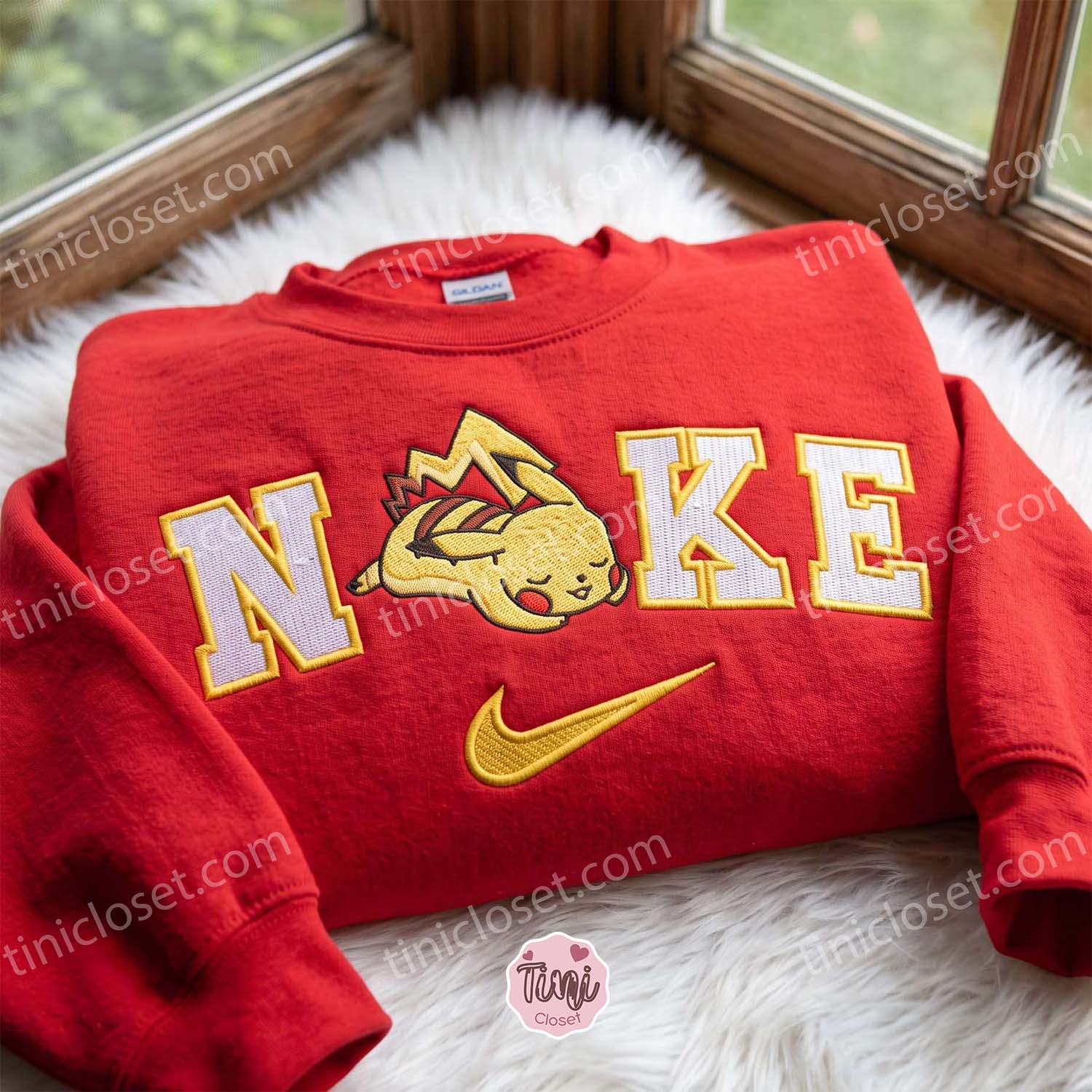 Sleeping Pikachu Embroidered Sweatshirt, Pokemon Anime T-shirt, Just Because Gift For Him, Cozy Gifts For Girlfriend Sleeping Pikachu Embroidered Sweatshirt, Pokemon Anime T-shirt, Just Because Gift For Him, Cozy Gifts For Girlfriend