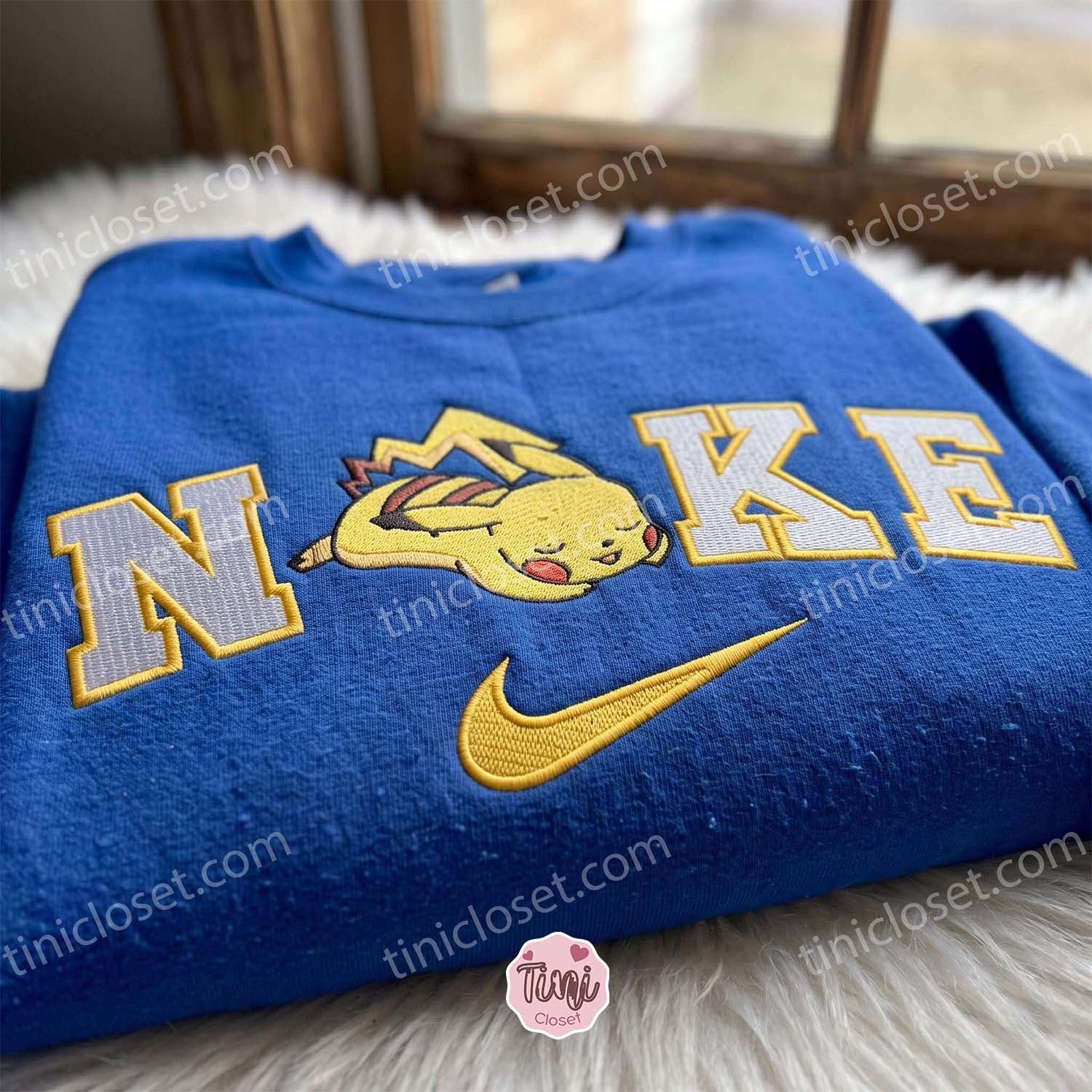 Sleeping Pikachu Embroidered Sweatshirt, Pokemon Anime T-shirt, Just Because Gift For Him, Cozy Gifts For Girlfriend Sleeping Pikachu Embroidered Sweatshirt, Pokemon Anime T-shirt, Just Because Gift For Him, Cozy Gifts For Girlfriend