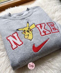 Smiling Pikachu Embroidered Sweatshirt, Pokemon Anime T-shirt, Just Because Gift For Him, Cozy Gifts For Girlfriend 2 Smiling Pikachu Embroidered Sweatshirt, Pokemon Anime T shirt, Just Because Gift For Him, Cozy Gifts For Girlfriend (3)