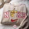 Smiling Pikachu Embroidered Sweatshirt, Pokemon Anime T-shirt, Just Because Gift For Him, Cozy Gifts For Girlfriend