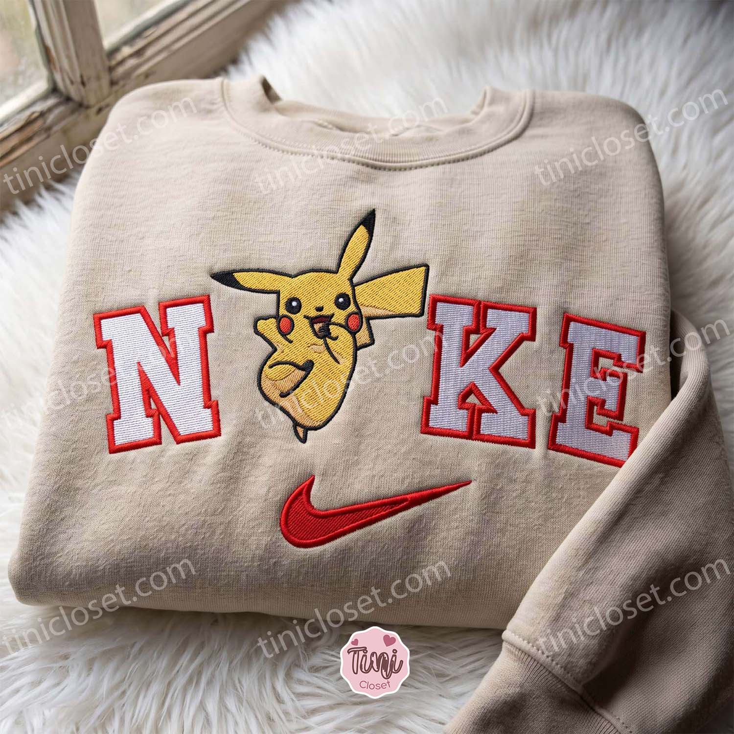 Smiling Pikachu Embroidered Sweatshirt, Pokemon Anime T-shirt, Just Because Gift For Him, Cozy Gifts For Girlfriend Smiling Pikachu Embroidered Sweatshirt, Pokemon Anime T-shirt, Just Because Gift For Him, Cozy Gifts For Girlfriend