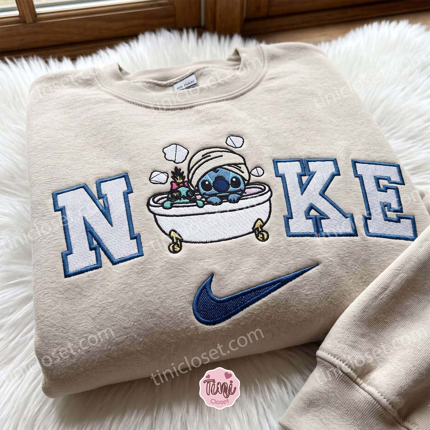 Stitch Bubble Bath Embroidered Sweatshirt, Cute Disney Cartoon Shirt, Cozy Gifts For Girlfriend Stitch Bubble Bath Embroidered Sweatshirt, Cute Disney Cartoon Shirt, Cozy Gifts For Girlfriend