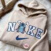 Angry Stitch Embroidered Sweatshirt, Cute Disney Cartoon Character Crewneck, Cozy Unisex Pullover, Boyfriend Hoodie Gift
