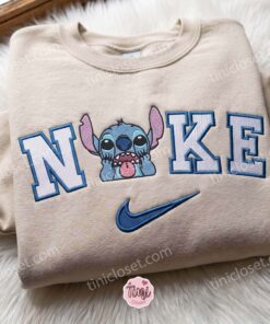Funny Stitch Embroidered Sweatshirt, Disney Cartoon Character Crewneck, Cozy Unisex Pullover, Boyfriend Hoodie Gift (3)