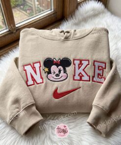 Minnie Mouse Embroidered T-shirt, Disney Embroidered Shirt, Cartoon Character Crewneck, Cozy Unisex Pullover 2 Minnie Mouse Embroidered T shirt, Disney Embroidered Shirt, Cartoon Character Crewneck, Cozy Unisex Pullover (3)