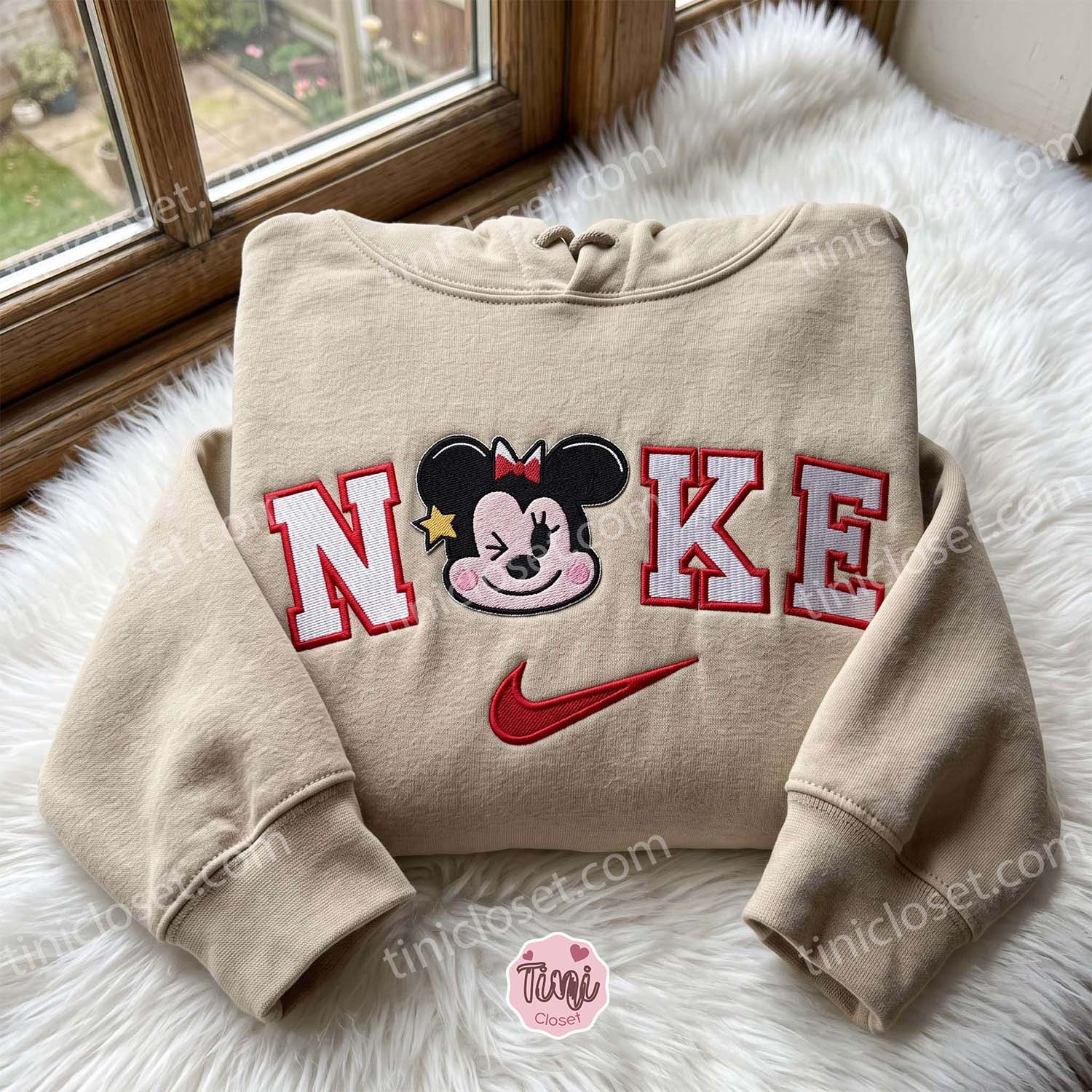 Minnie Mouse Embroidered T-shirt, Disney Embroidered Shirt, Cartoon Character Crewneck, Cozy Unisex Pullover Minnie Mouse Embroidered T-shirt, Disney Embroidered Shirt, Cartoon Character Crewneck, Cozy Unisex Pullover