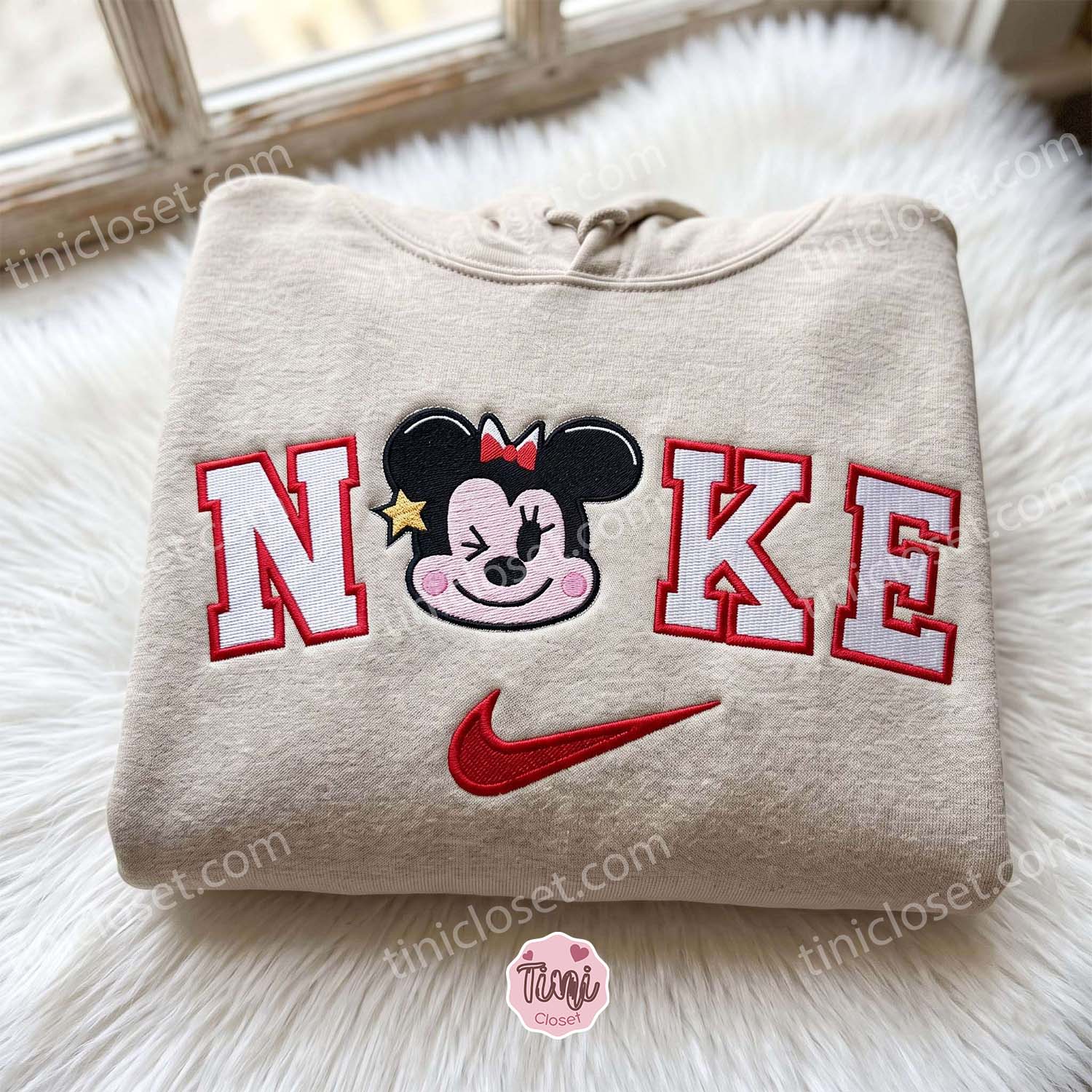 Minnie Mouse Embroidered T-shirt, Disney Embroidered Shirt, Cartoon Character Crewneck, Cozy Unisex Pullover Minnie Mouse Embroidered T-shirt, Disney Embroidered Shirt, Cartoon Character Crewneck, Cozy Unisex Pullover