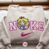 Princess Peach Cute Gaming Sweatshirt, Super Mario Characters Embroidered Hoodie, Long Distance Relationship Gift