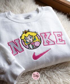 Princess Peach Cute Gaming Sweatshirt, Super Mario Characters Embroidered Hoodie, Long Distance Relationship Gift 3 Princess Peach Cute Gaming Sweatshirt, Super Mario Characters Embroidered Hoodie, Long Distance Relationship Gift (4)