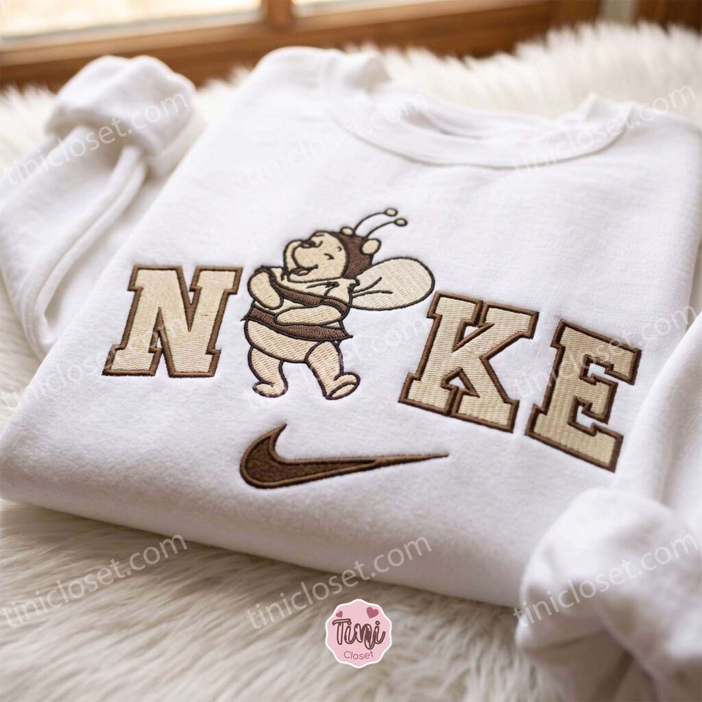 Winnie Pooh Honey Bear Embroidered Sweatshirt, Long Distance Relationship Gift, Sending A Hug Gift, Miss You Gift For HimHer Winnie Pooh Honey Bear Embroidered Sweatshirt, Long Distance Relationship Gift, Sending A Hug Gift, Miss You Gift For HimHer