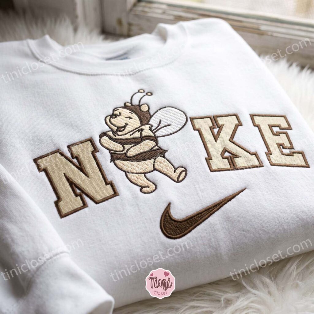 Winnie Pooh Honey Bear Embroidered Sweatshirt, Long Distance Relationship Gift, Sending A Hug Gift, Miss You Gift For HimHer Winnie Pooh Honey Bear Embroidered Sweatshirt, Long Distance Relationship Gift, Sending A Hug Gift, Miss You Gift For HimHer