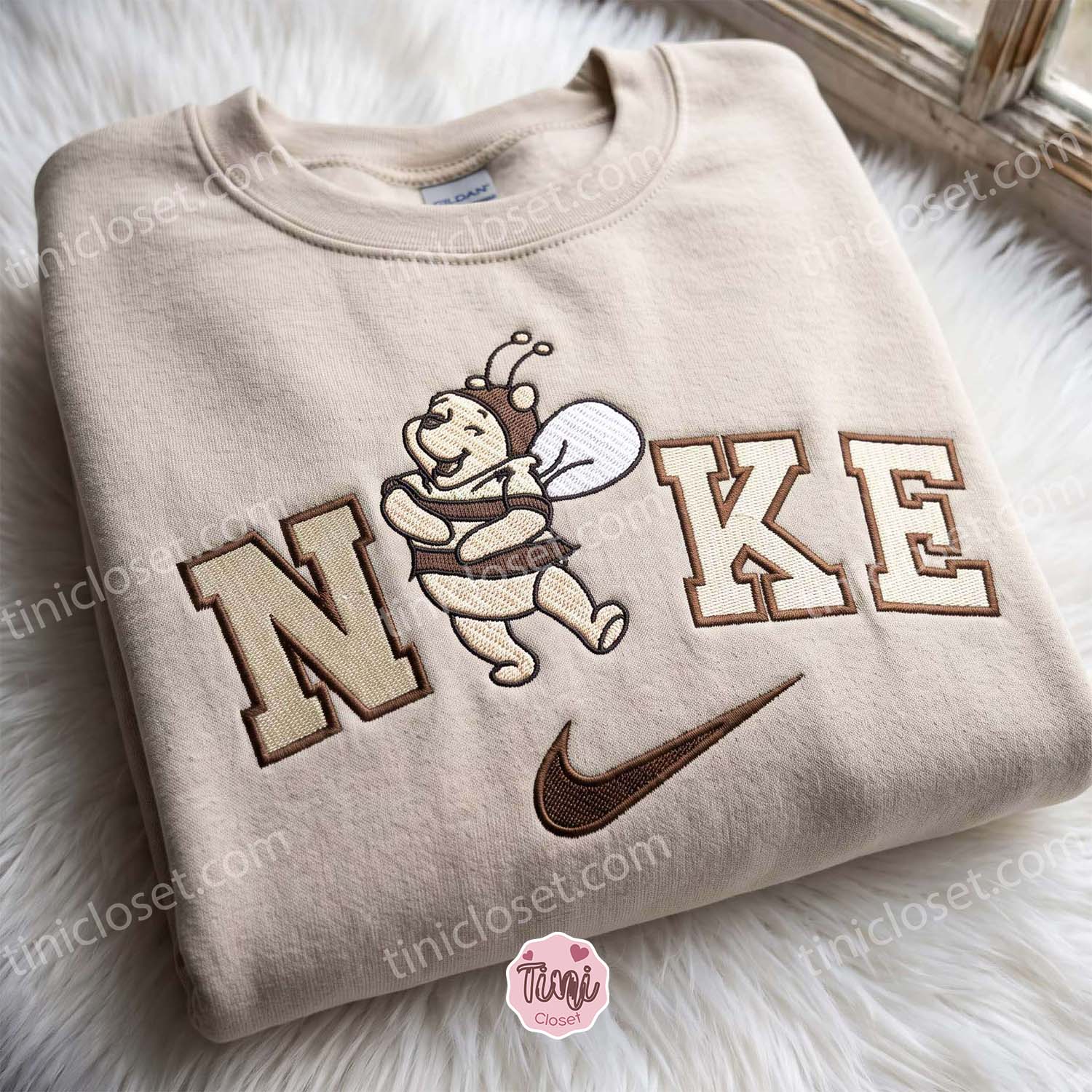 Winnie Pooh Honey Bear Embroidered Sweatshirt, Long Distance Relationship Gift, Sending A Hug Gift, Miss You Gift For HimHer Winnie Pooh Honey Bear Embroidered Sweatshirt, Long Distance Relationship Gift, Sending A Hug Gift, Miss You Gift For HimHer