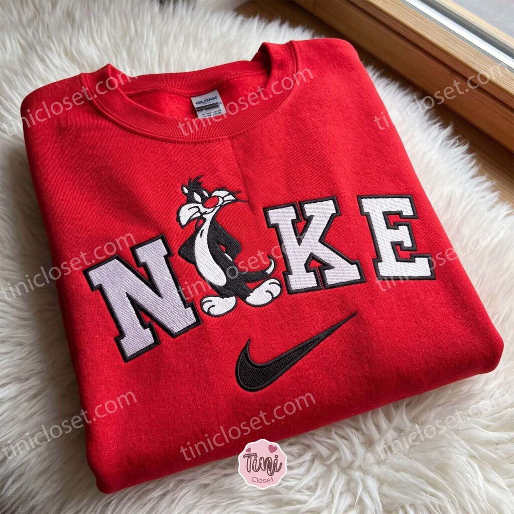 Sylvester the Cat Embroidered Hoodie, Looney Tunes and Merrie Melodies Characters Embroidered Shirt, Galentine Gift Ideas