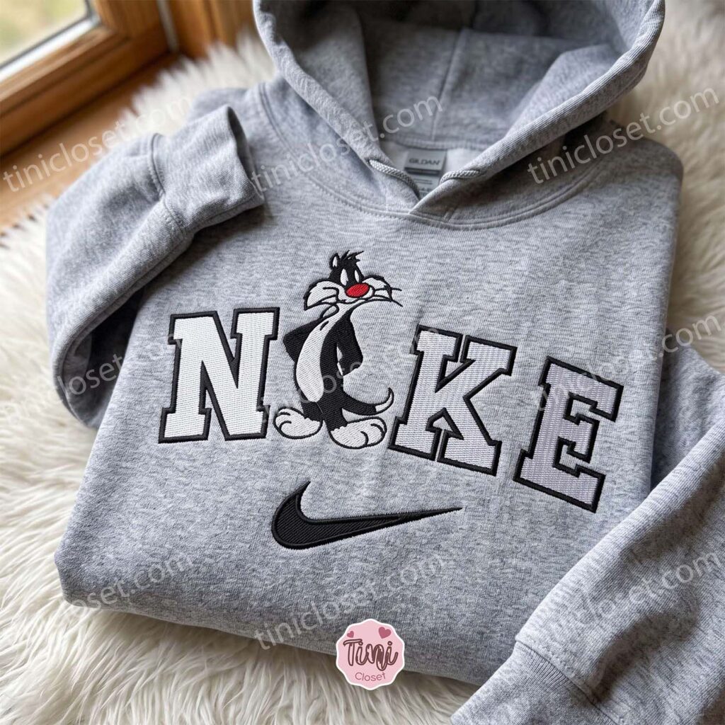 Sylvester the Cat Embroidered Hoodie, Looney Tunes and Merrie Melodies Characters Embroidered Shirt, Galentine Gift Ideas