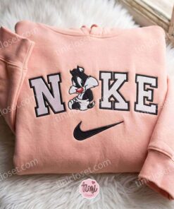 Sylvester the Cat Embroidered Shirt, Looney Tunes and Merrie Melodies Embroidered T shirt, Cartoon Characters Embroidered Sweatshirt, Galentine Gift Ideas (1)