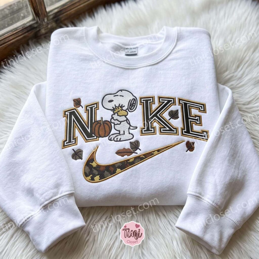 Snoopy And Woodstock Fall Pumpkin Embroidered Shirt, The Peanuts Cartoon Embroidered Hoodie, Best Gift Idea for Family