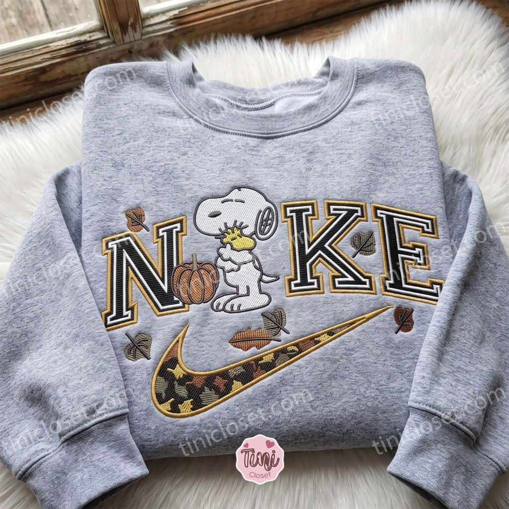 Snoopy And Woodstock Fall Pumpkin Embroidered Shirt, The Peanuts Cartoon Embroidered Hoodie, Best Gift Idea for Family